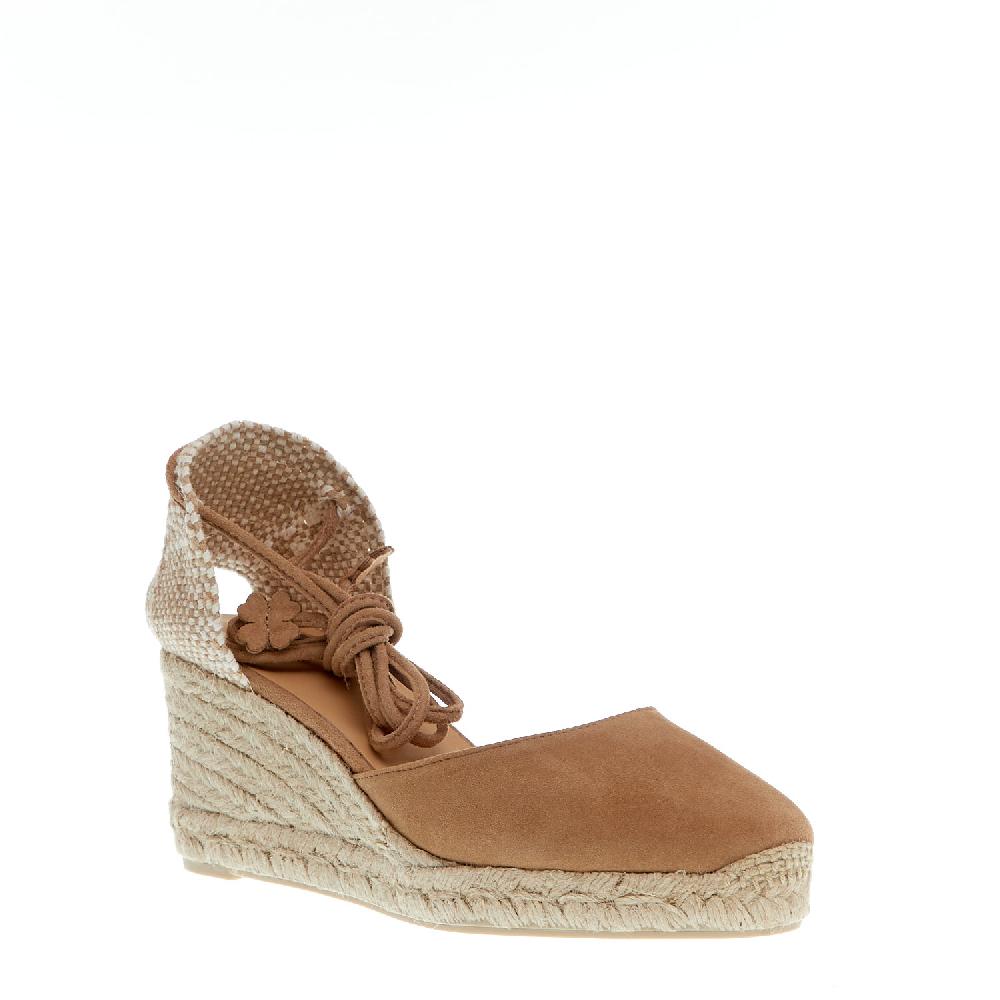 Sorelle Perego Espadrillas zeppa 70 mm camoscio beige Italia