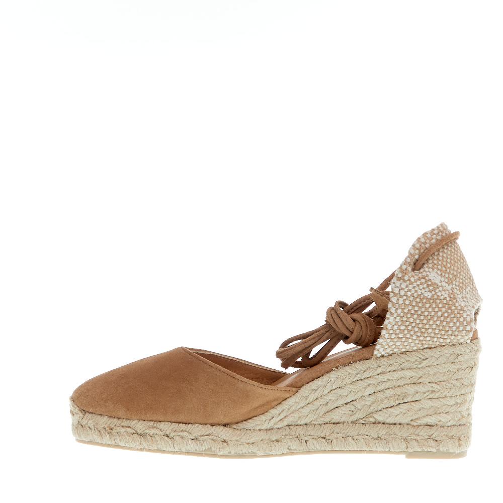 Sorelle Perego Espadrillas zeppa 70 mm camoscio beige Italia