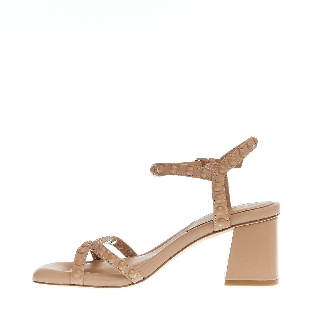 Sorelle Perego sandalo tacco 60 mm borchie nude 2025