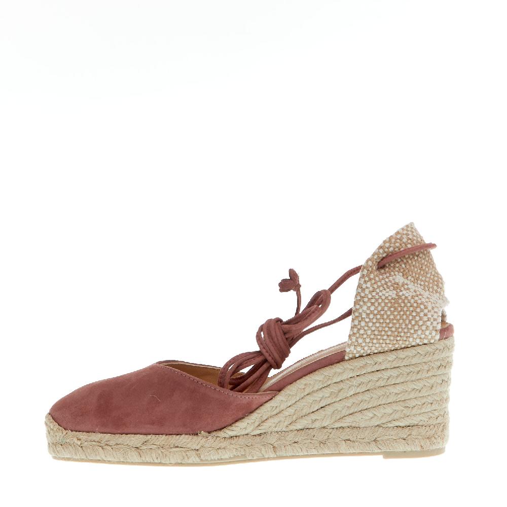 Sorelle Perego Espadrillas zeppa 70 mm camoscio rosa antico Qualità