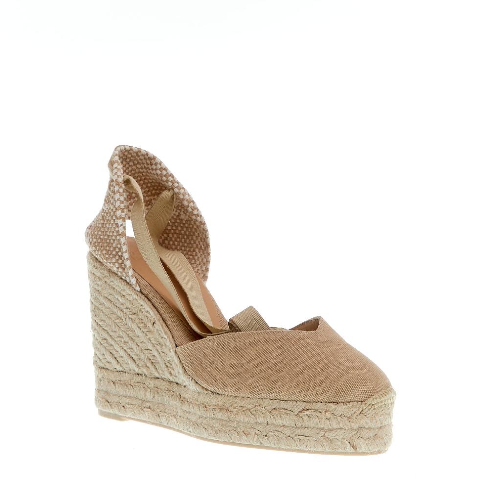 Sorelle Perego Espadrilla zeppa 110 mm tessuto beige Novità