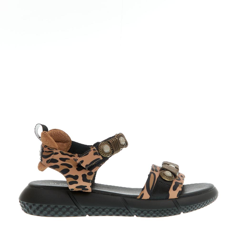 Sorelle Perego sandalo sportivo anatomico leopardo