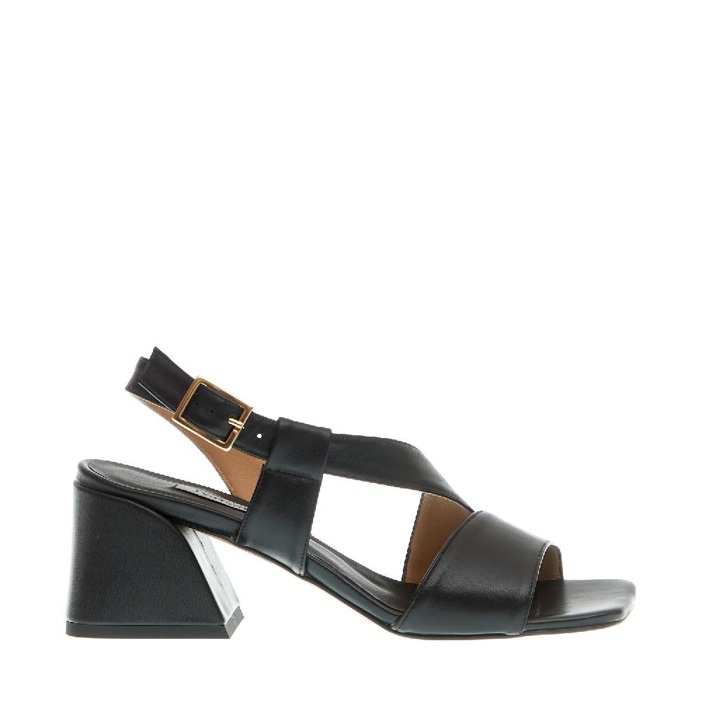 Sorelle Perego sandalo pelle nero tacco 60