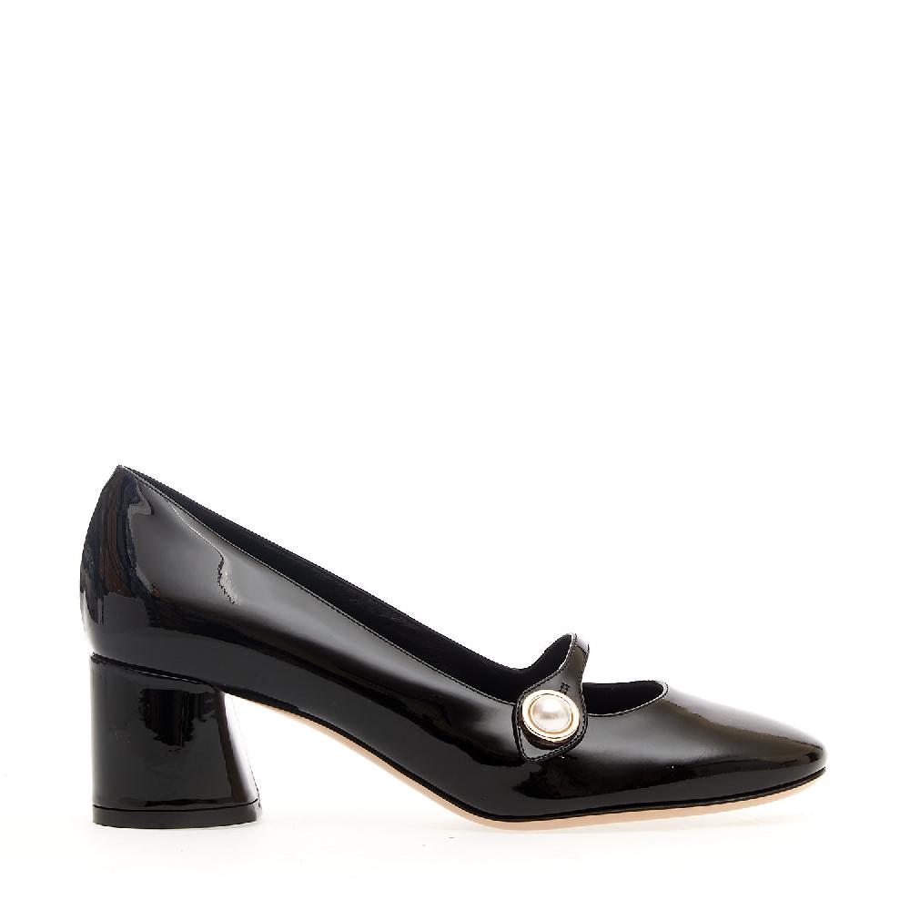 Sorelle Perego mary jane vernice nera tacco 50 mm