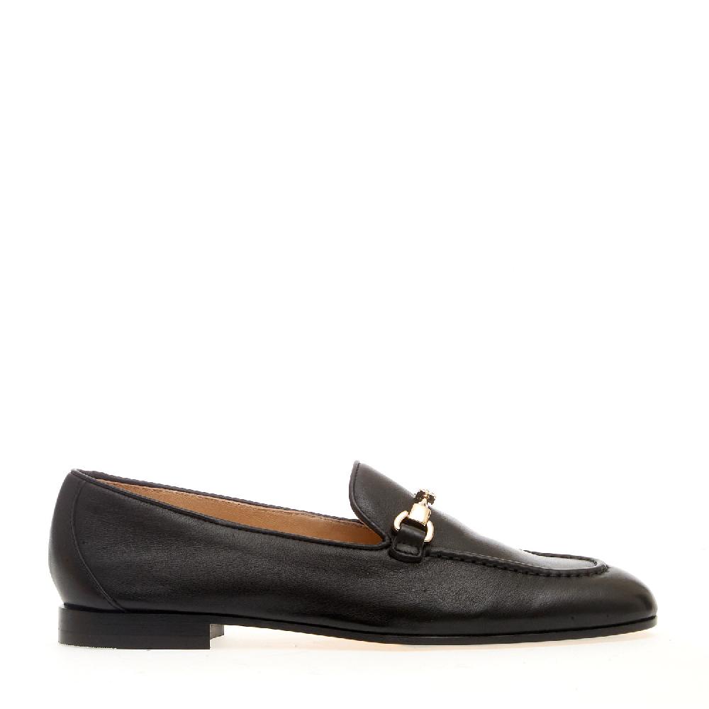 Sorelle Perego mocassino fibbia pelle nero