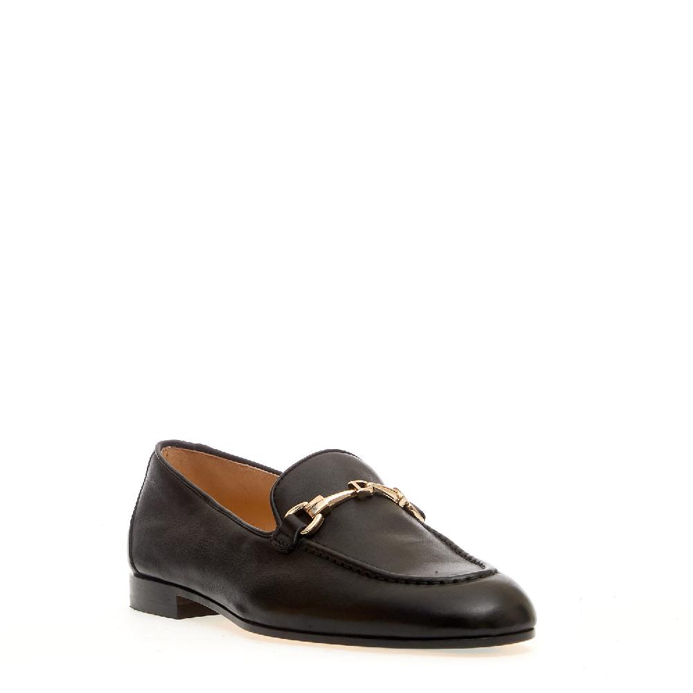 Sorelle Perego mocassino fibbia pelle nero Saldi Di Fabbrica
