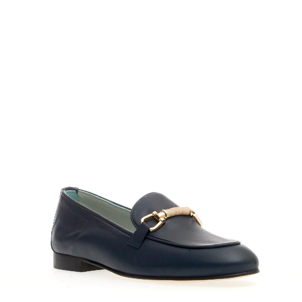 Sorelle Perego mocassino pelle blu morsetto Negozio
