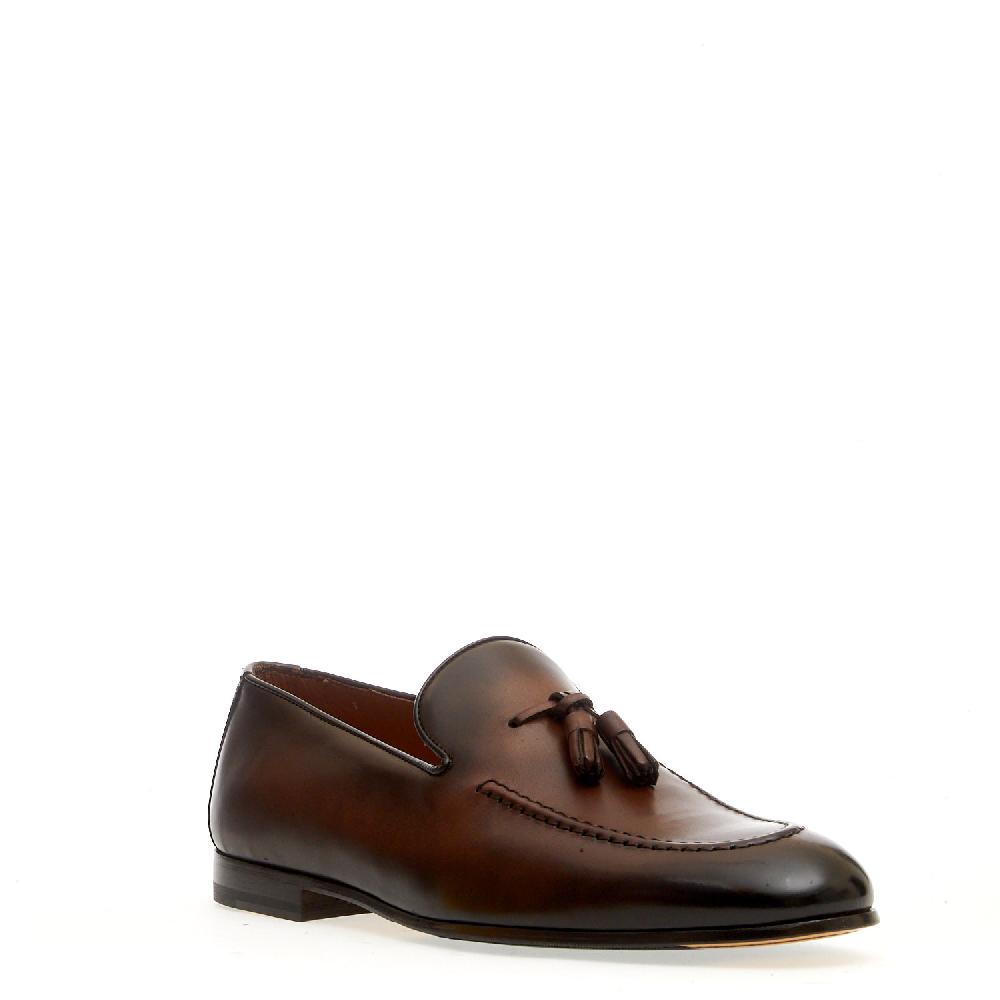 Sorelle Perego mocassino pelle marrone nappine In Saldo