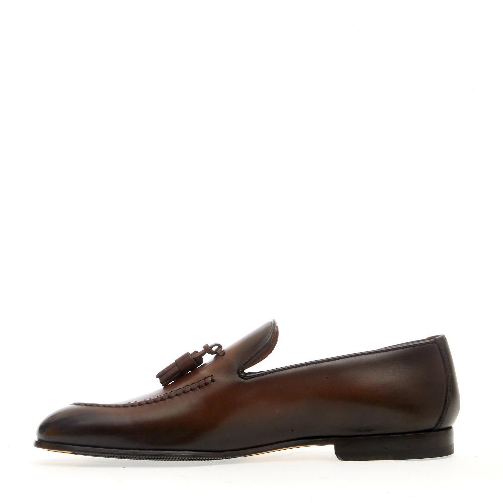 Sorelle Perego mocassino pelle marrone nappine In Saldo