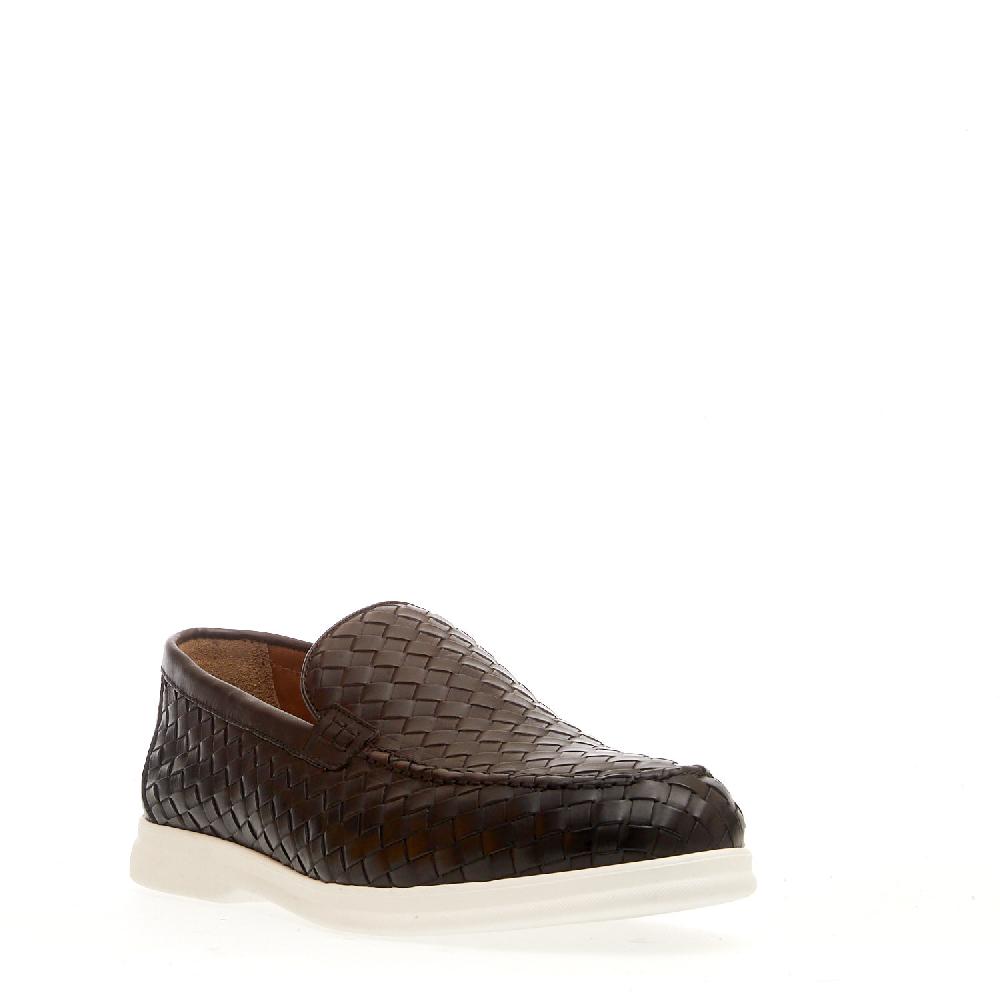 Sorelle Perego mocassino pelle intrecciata marrone Nuova