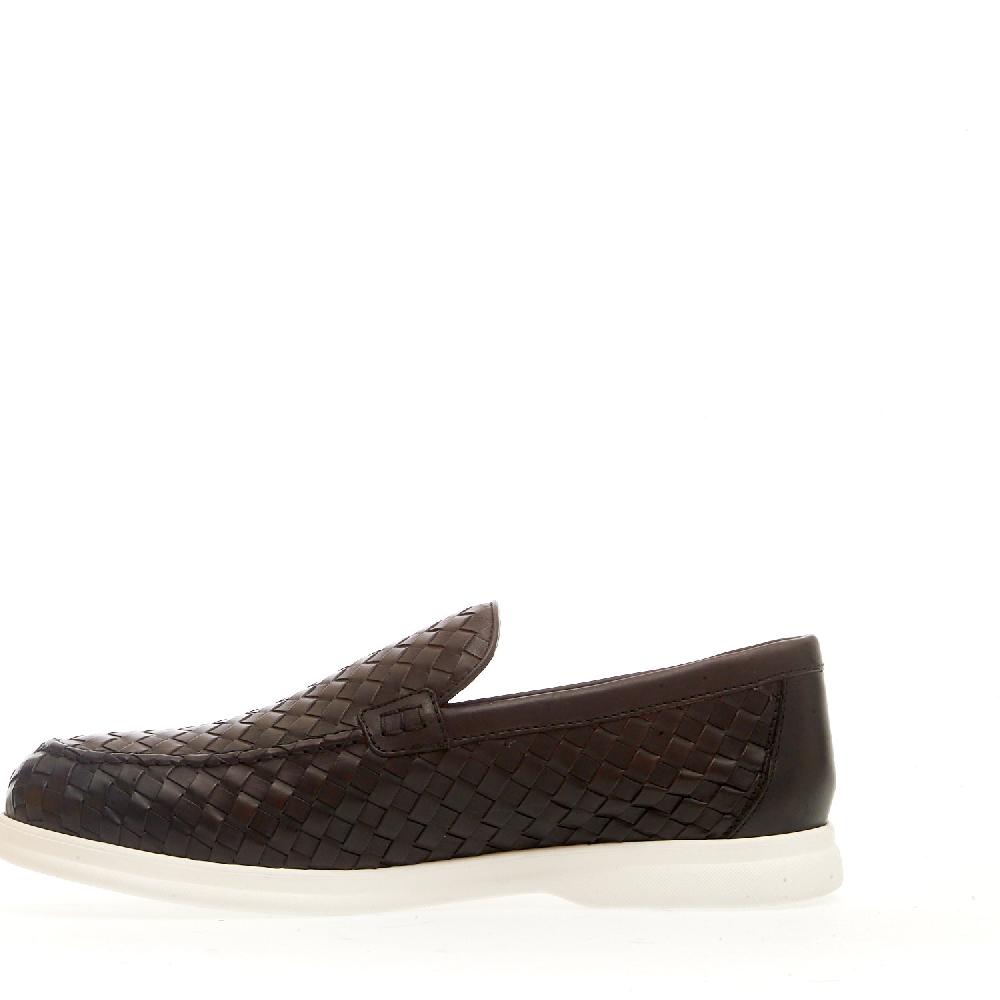 Sorelle Perego mocassino pelle intrecciata marrone Nuova