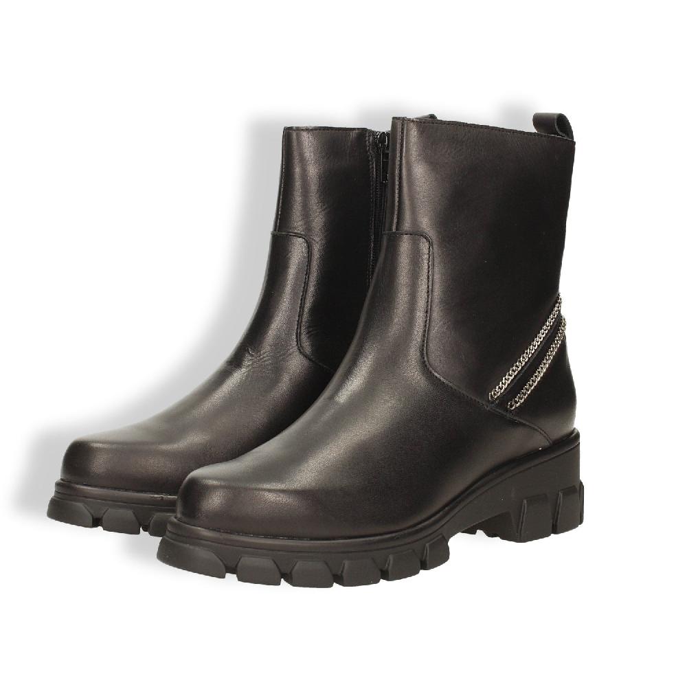 Tata Italia Stivaletti in vera pelle con zip decorativa. Tacco alto 6cm Vendite Flash