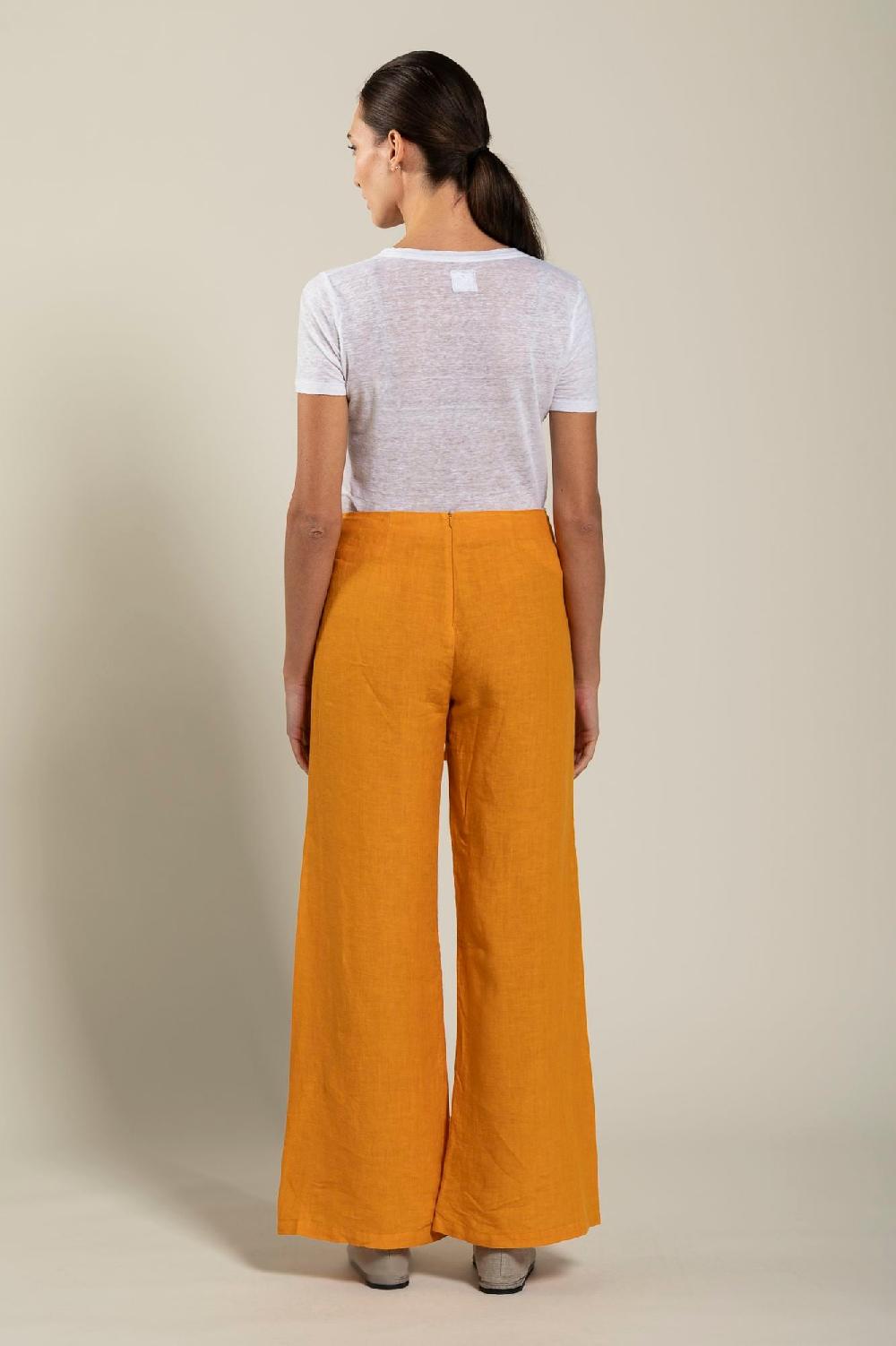 ﻿120% Lino Long Wrap Pant With Drawstring Consegna Veloce