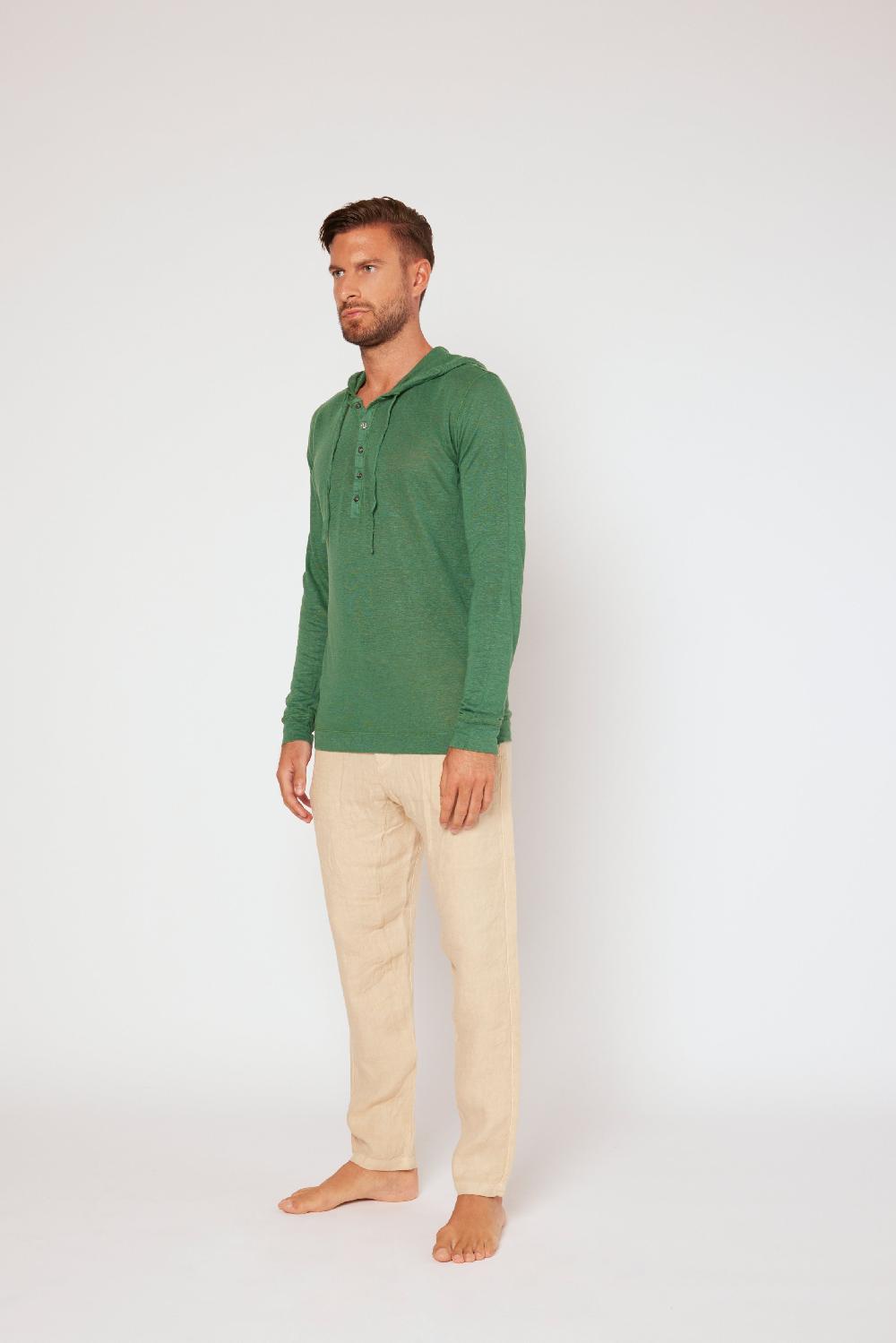 120% Lino Long Sleeve Hoodie Sottocosto