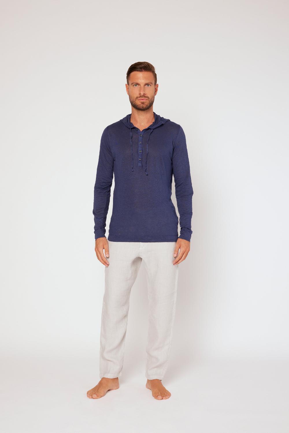 120% Lino Long Sleeve Hoodie Sottocosto