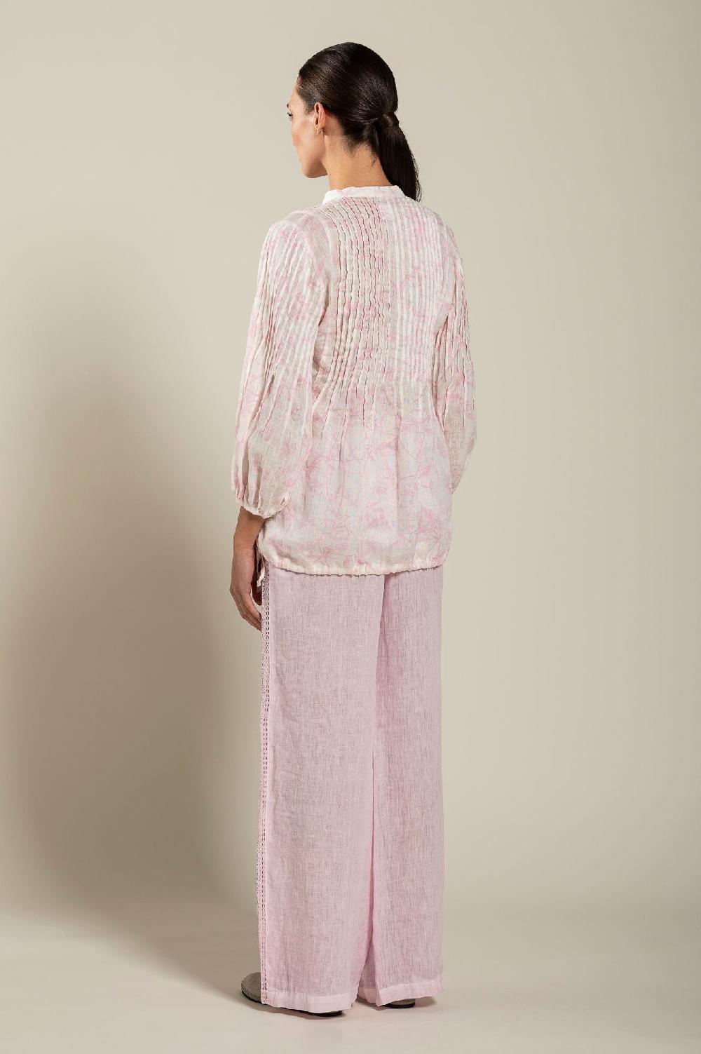 120% Lino Long Sleeve Blouse with Delicate Printed Hotsell