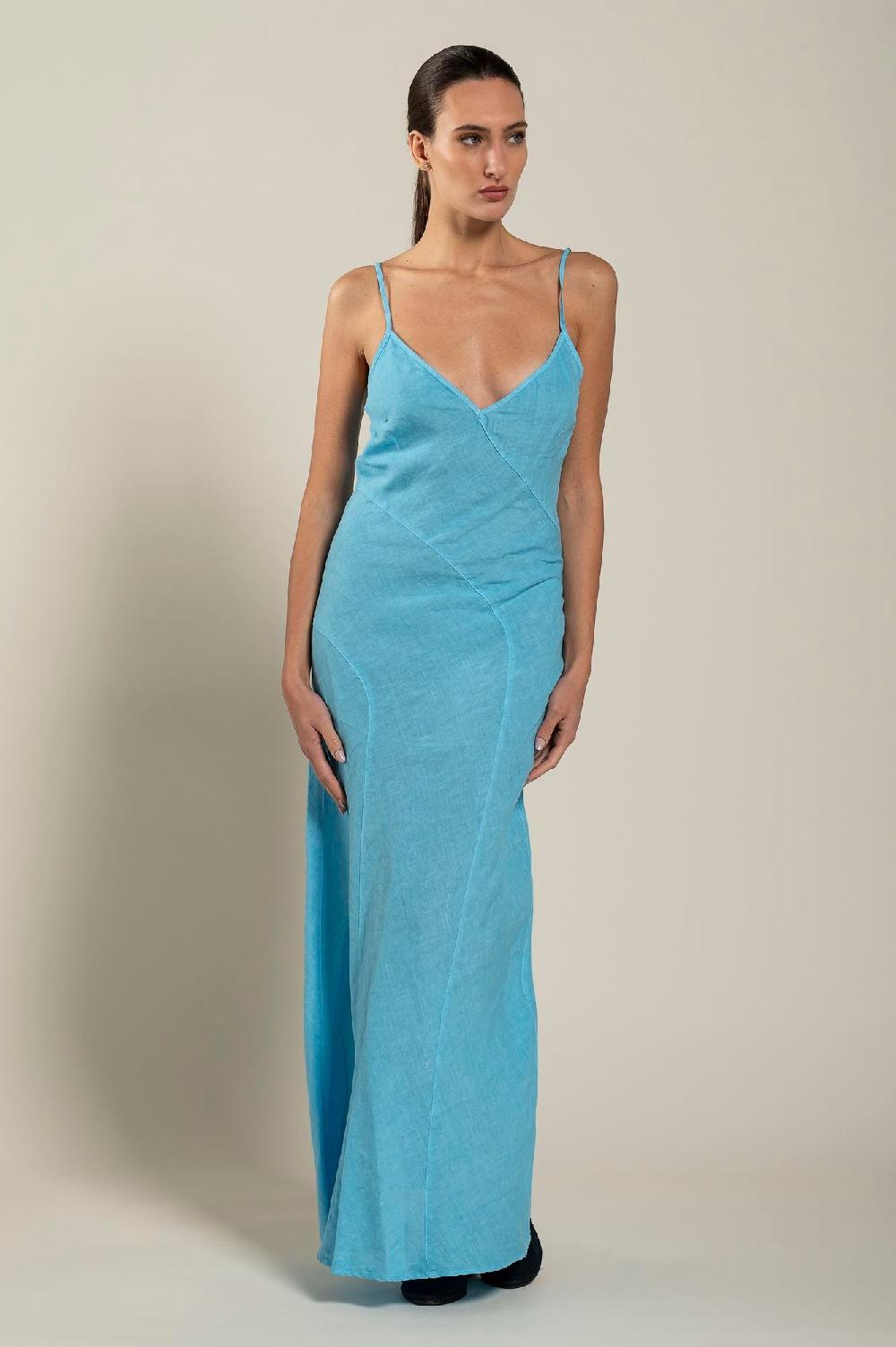 120% Lino Maxi Dress Negozio