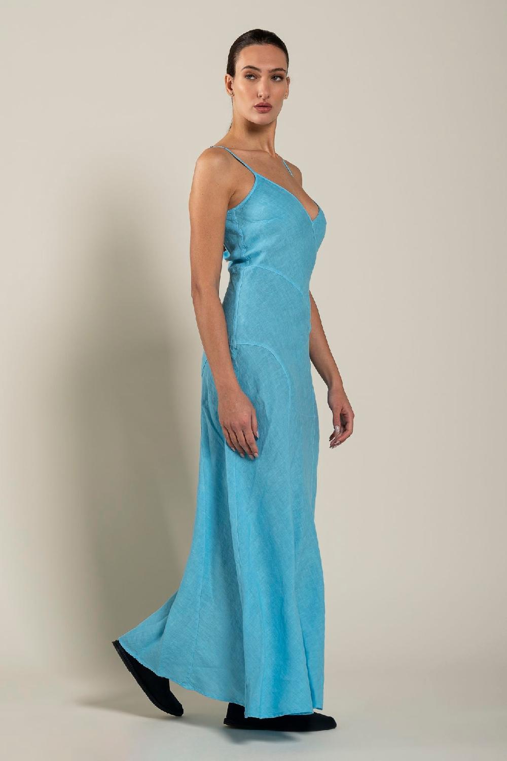 120% Lino Maxi Dress Negozio