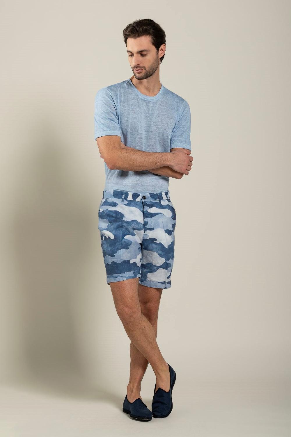 120% Lino Camo Bermuda Short Nuovo
