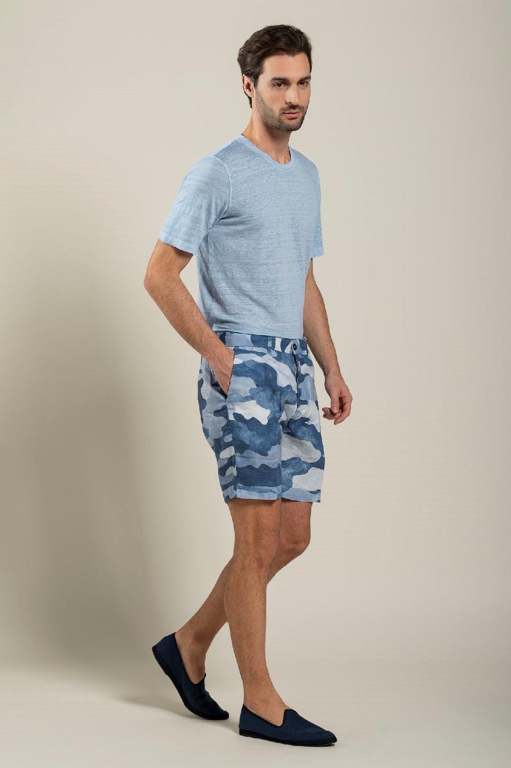 120% Lino Camo Bermuda Short Nuovo