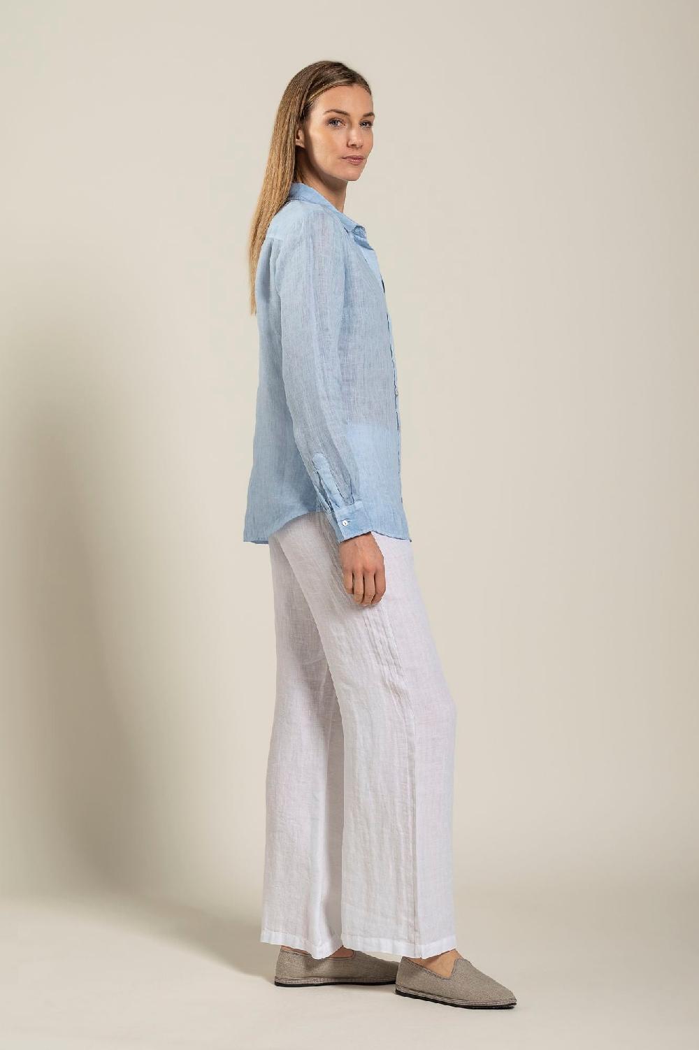 120% Lino Long Sleeve Woman Shirt Promozione
