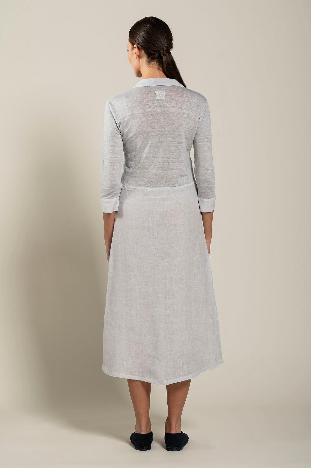 120% Lino Long Sleeve Woman Dress Pezzi Unici