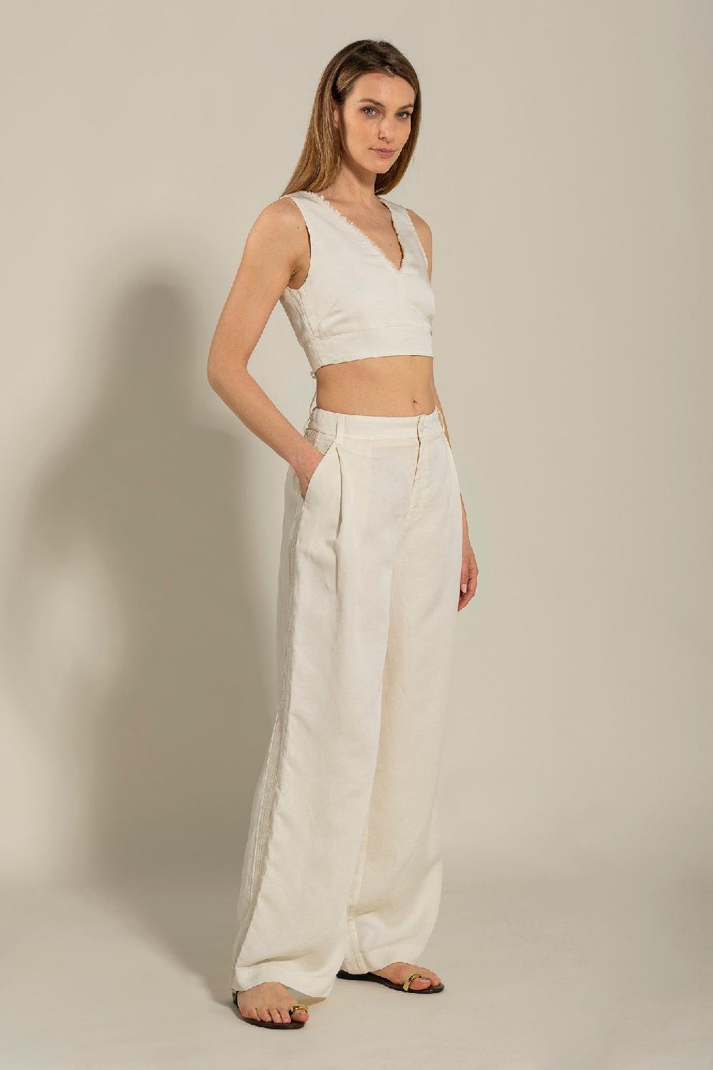 120% Lino Pant with Side Sequin Details Acquista Ora
