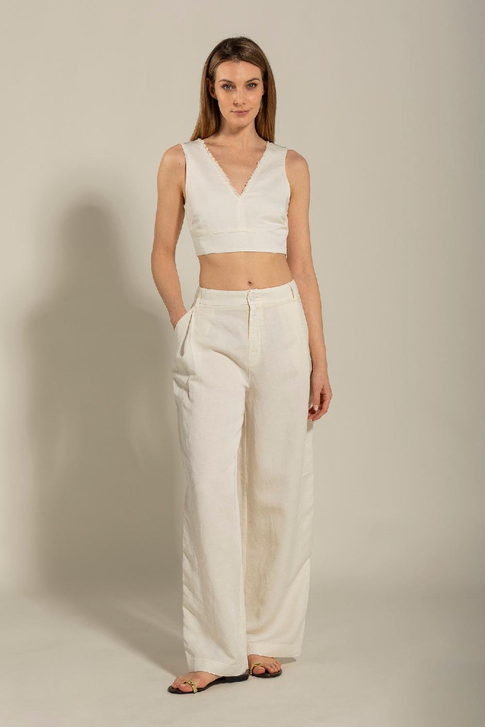 120% Lino Pant with Side Sequin Details Acquista Ora