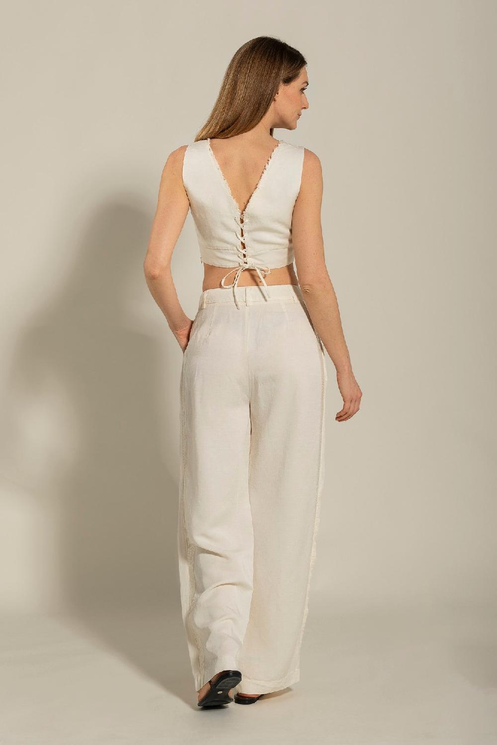 120% Lino Pant with Side Sequin Details Acquista Ora