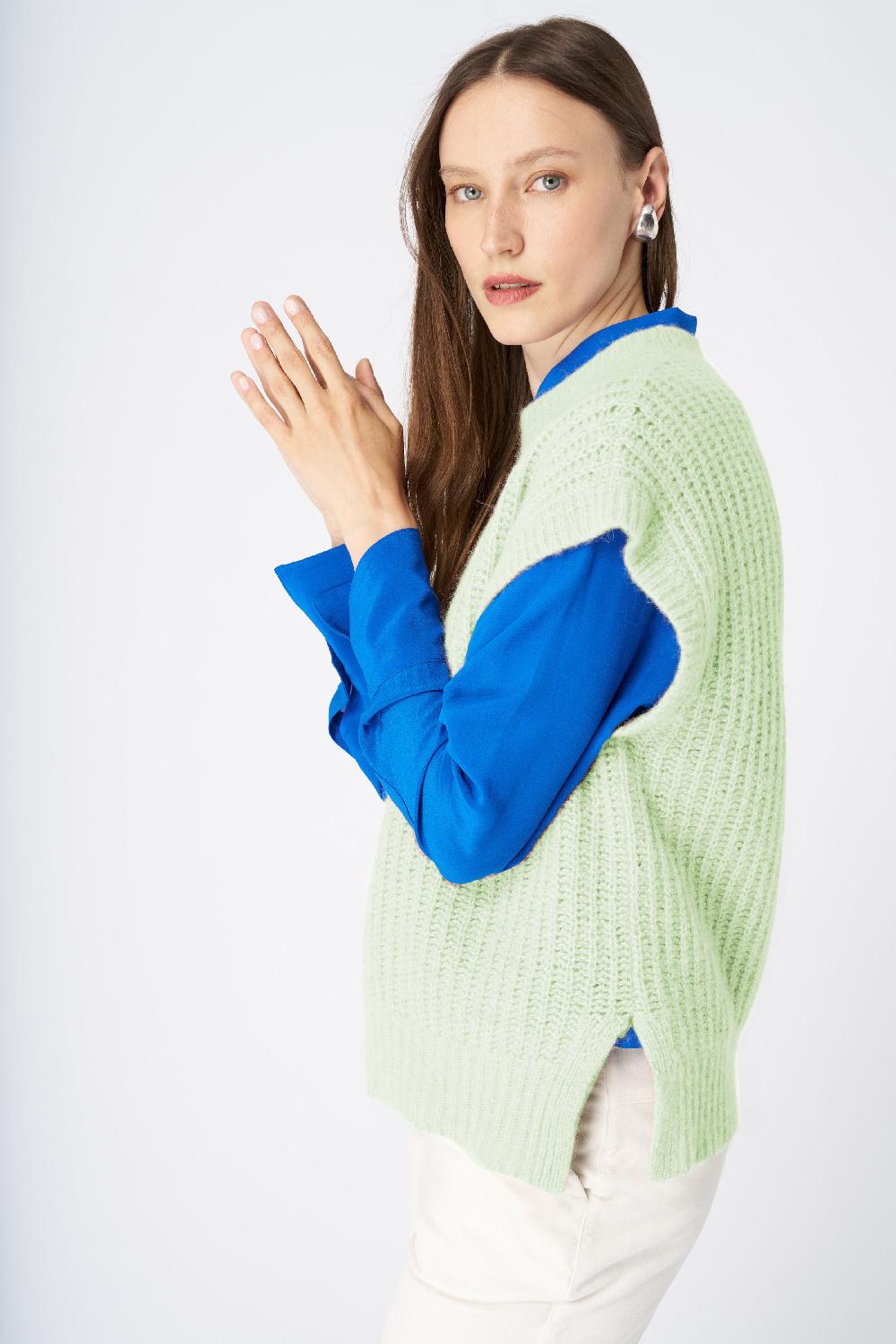120% Lino Cashmere Blend Vest Shopping Online