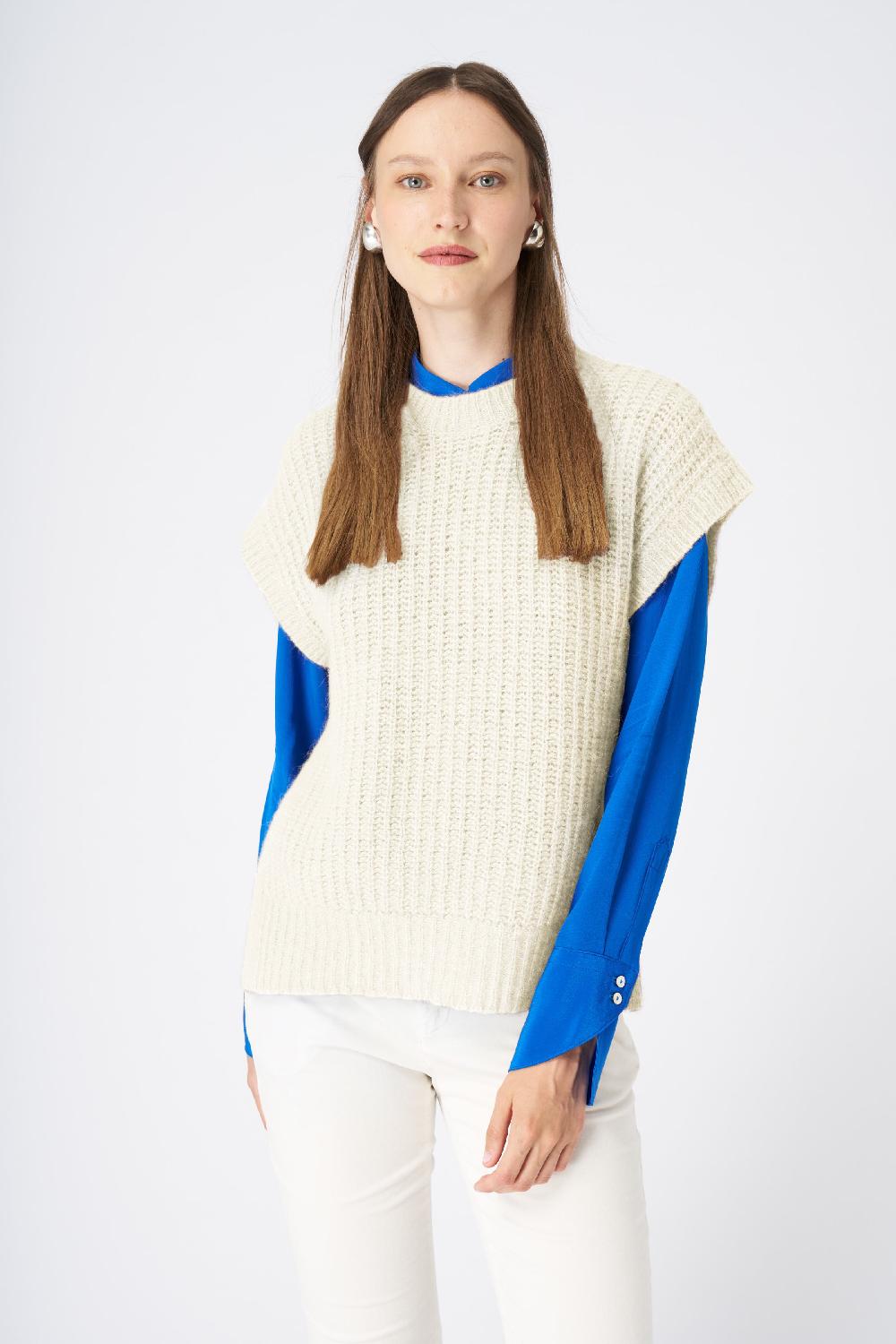120% Lino Cashmere Blend Vest Shopping Online