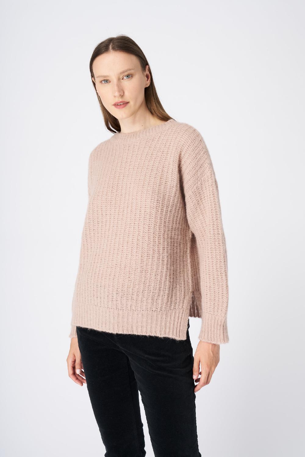 120% Lino Ribbed Cashmere Blend Sweater Sottocosto