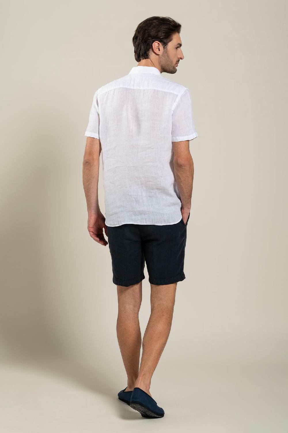 120% Lino Short Sleeve Regular Fit Man Shirt With Pocket Sconto