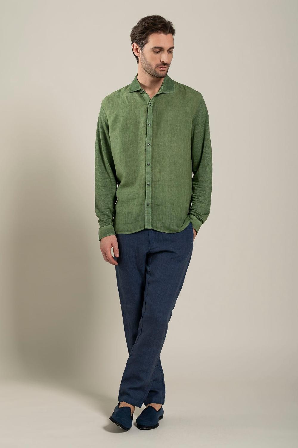 120% Lino Long Sleeve Man Shirt Online