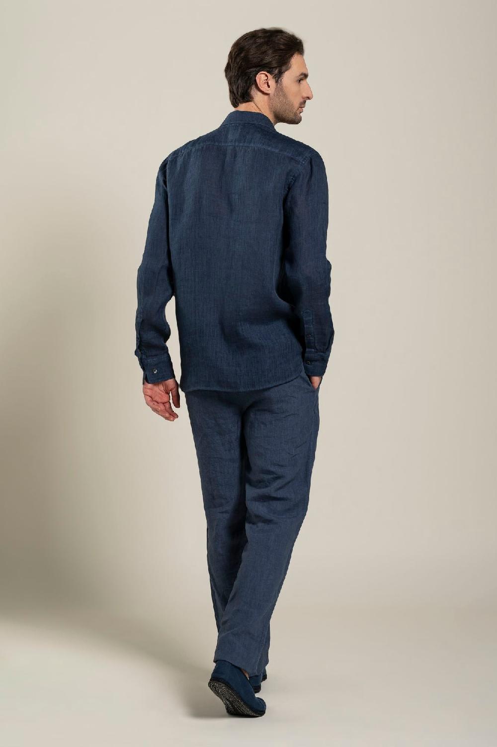 120% Lino Long Sleeve Man Classic Shirt Outlet
