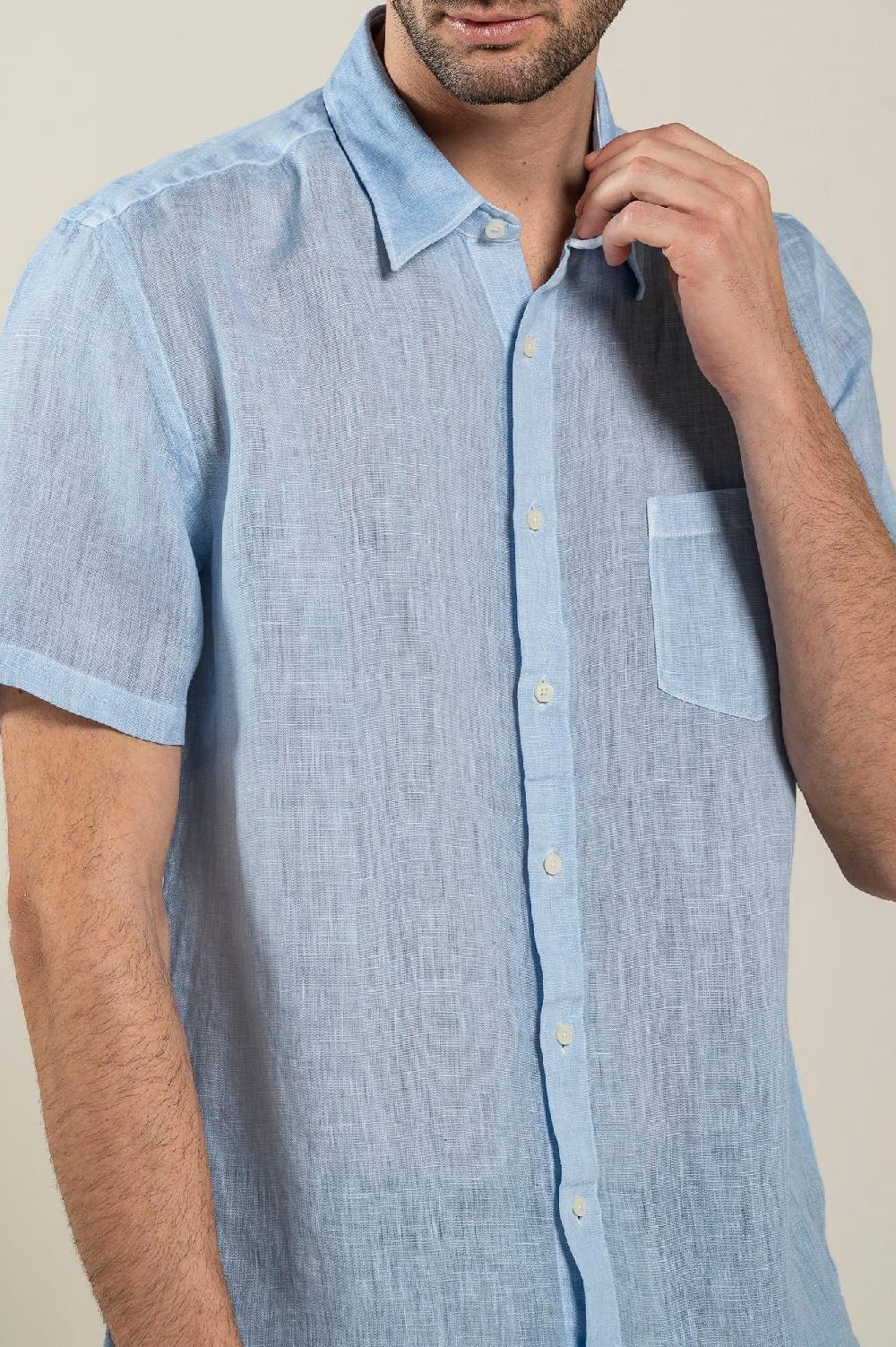 120% Lino Short Sleeve Regular Fit Man Shirt Hotsell