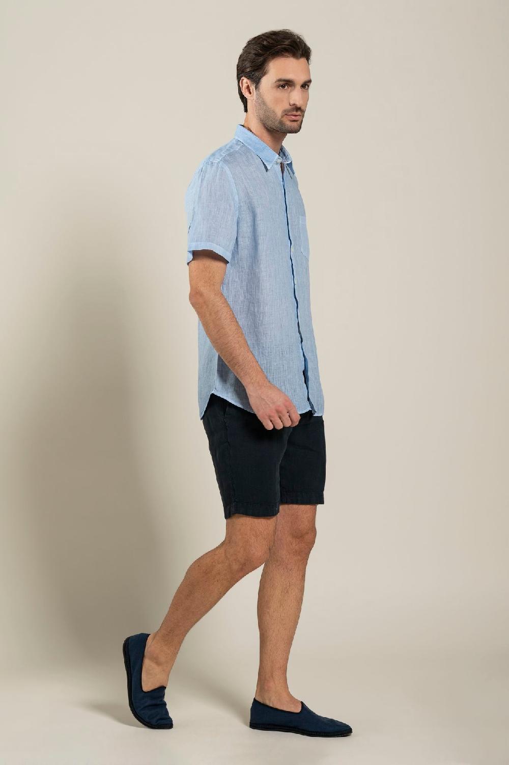 120% Lino Short Sleeve Regular Fit Man Shirt Hotsell