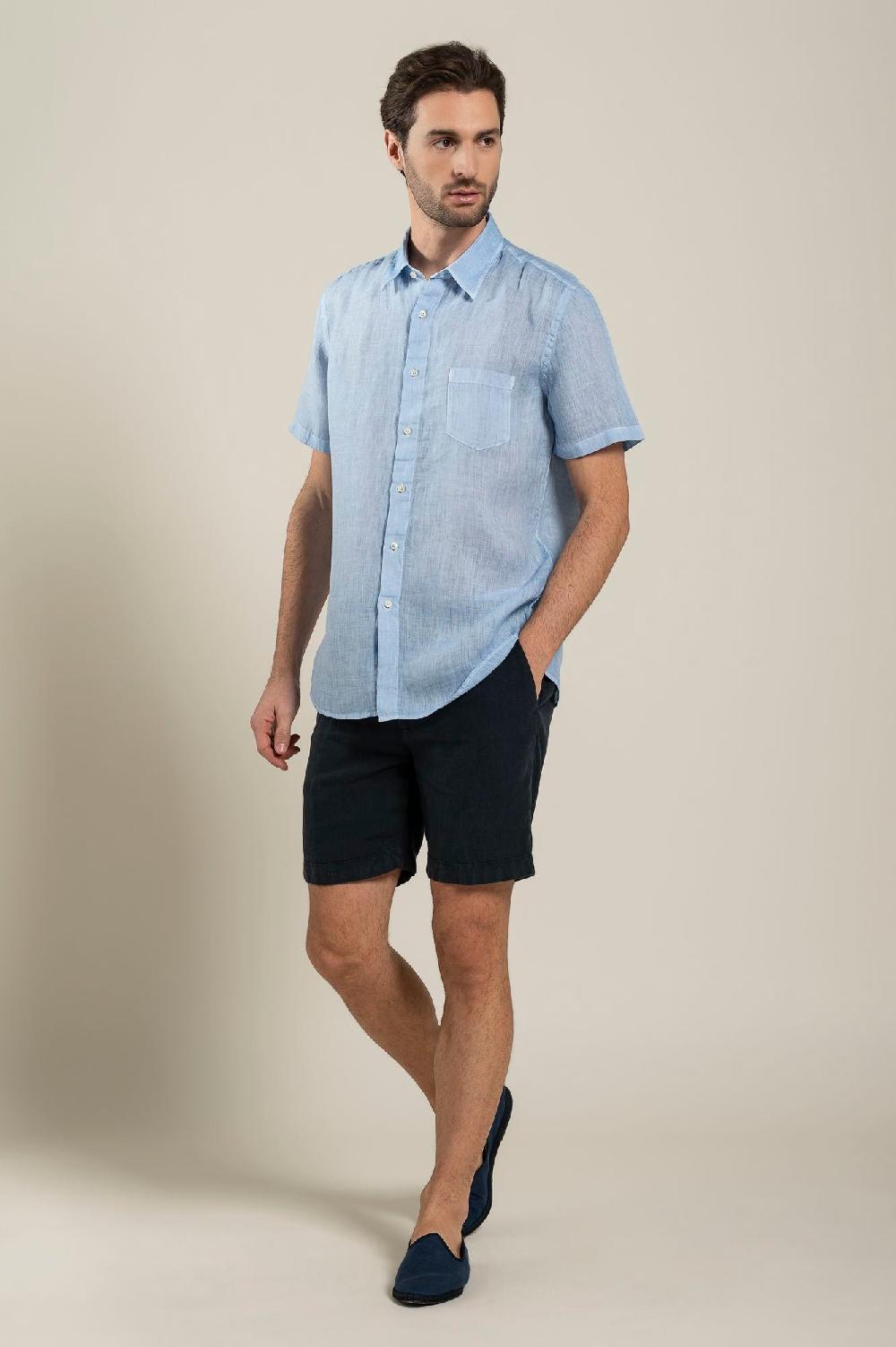 120% Lino Short Sleeve Regular Fit Man Shirt Hotsell