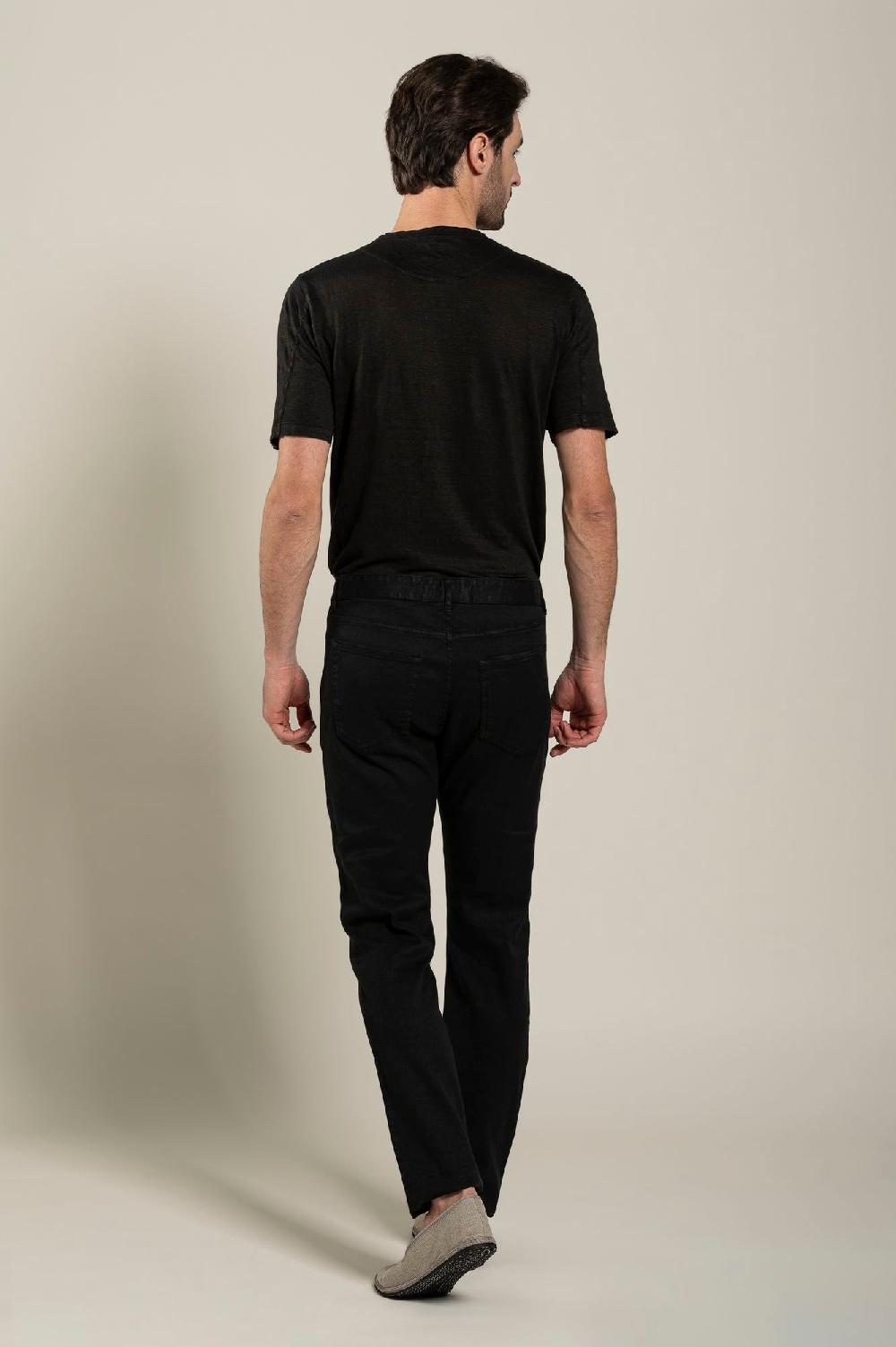 120% Lino 5 Pocket Slim Fit Pants Vendita Calda