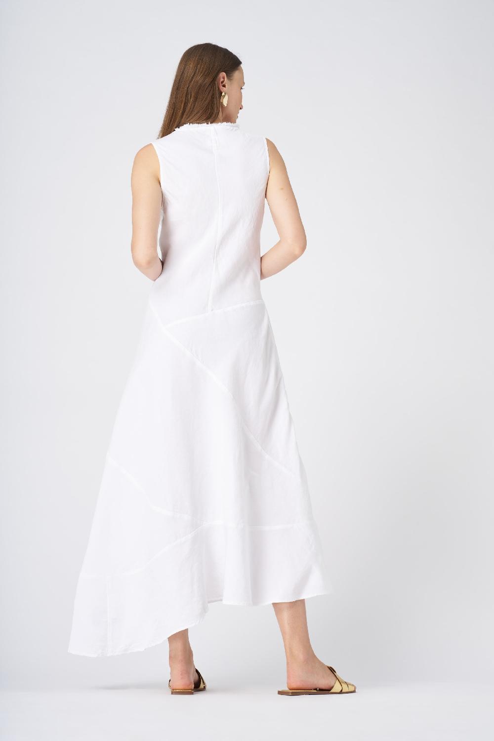 120% Lino Asymmetrical Hem Linen Maxi Dress I Più Venduti