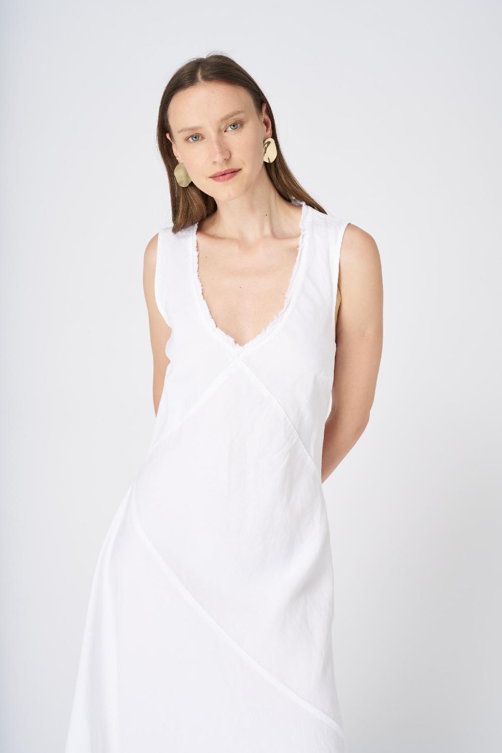 120% Lino Asymmetrical Hem Linen Maxi Dress I Più Venduti