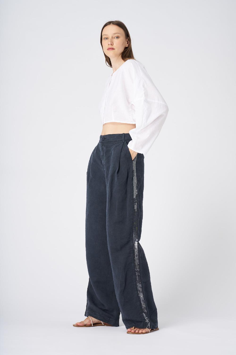 120% Lino Cropped Button-Down Linen Shirt Negozio
