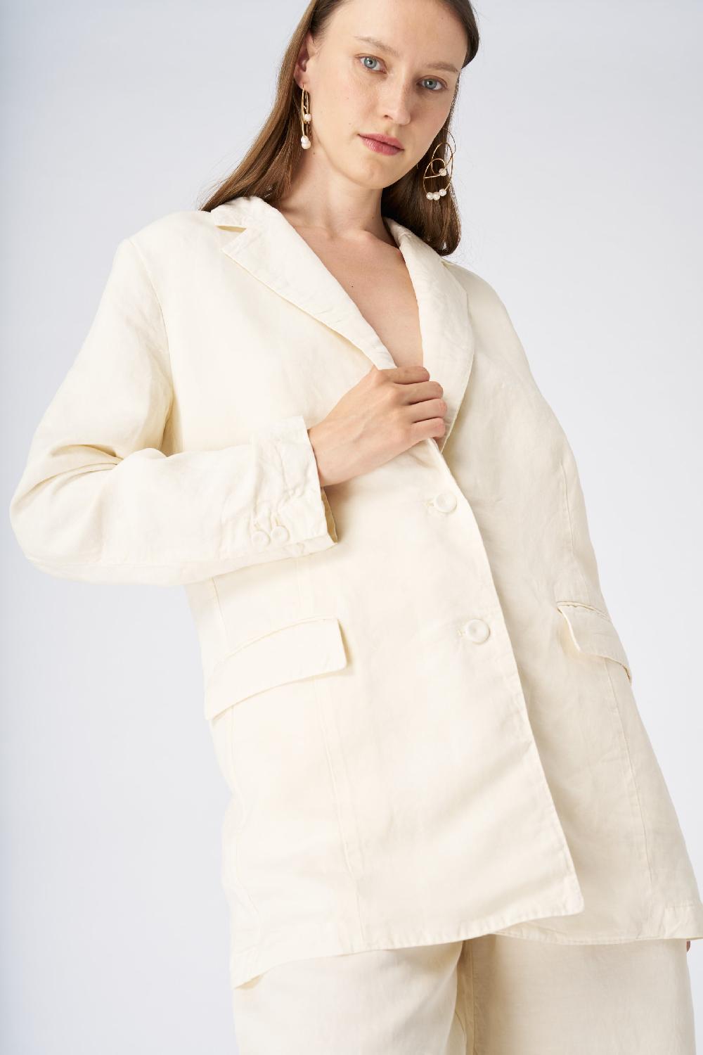 120% Lino Tailored Linen Blazer Italy