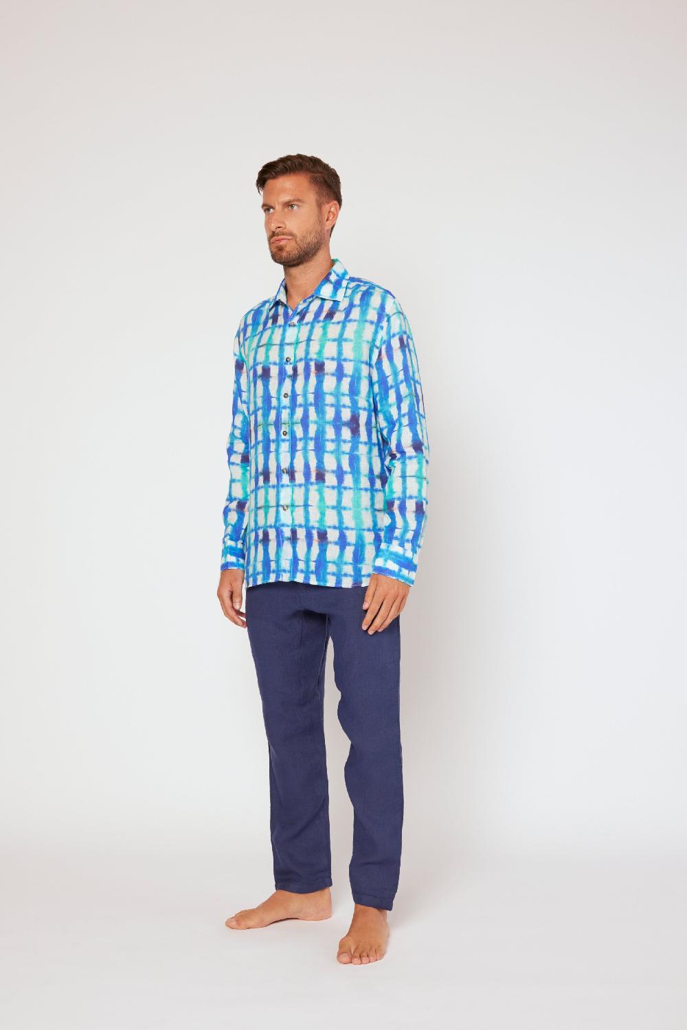 120% Lino Long Sleeve Slim Fit Nuovo