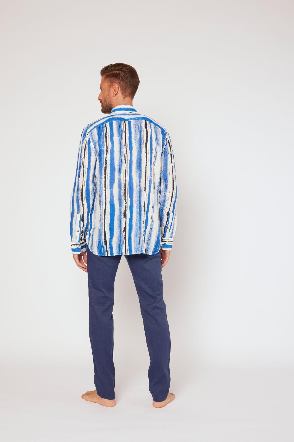 120% Lino Long sleeve slim fit shirt Qualità