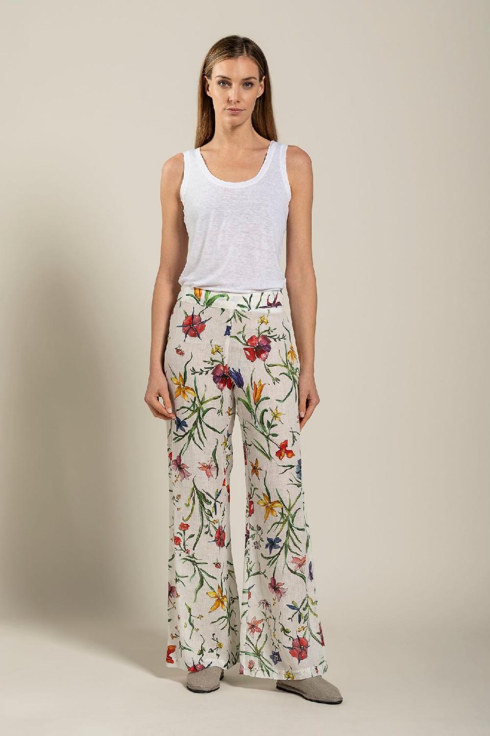 120% Lino Woman Provance Print Pant Sottocosto