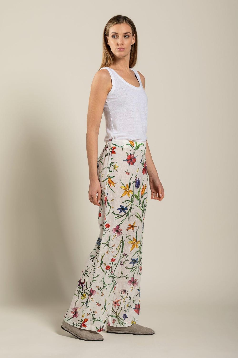 120% Lino Woman Provance Print Pant Sottocosto