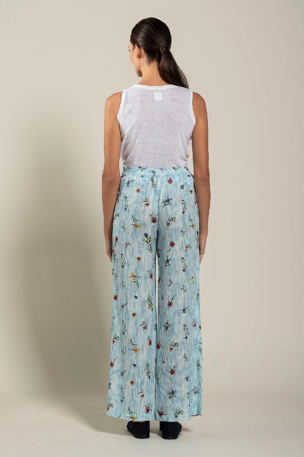 120% Lino Woman Striped Pant Presa
