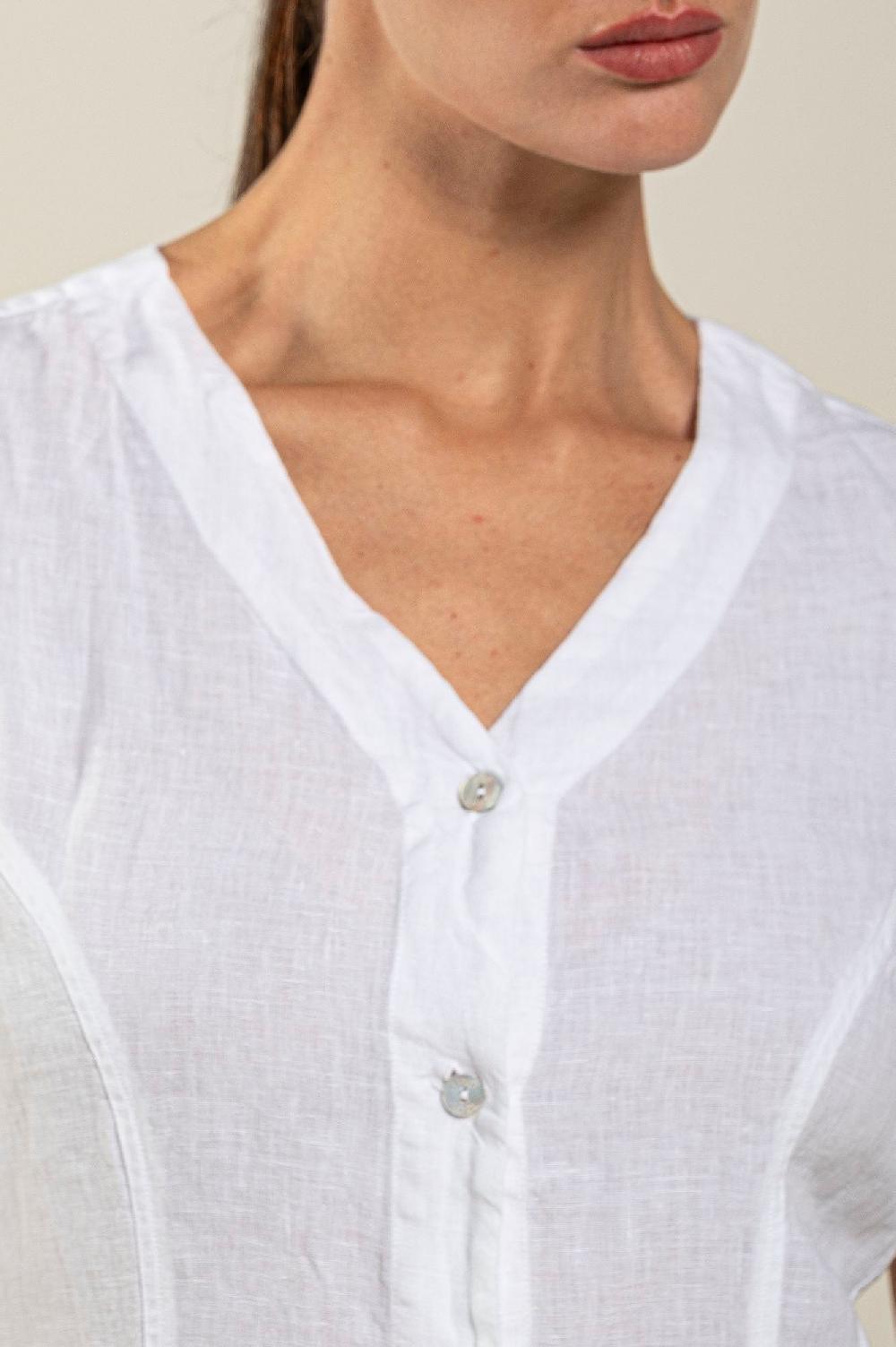 120% Lino Button Down Dress In Vendita