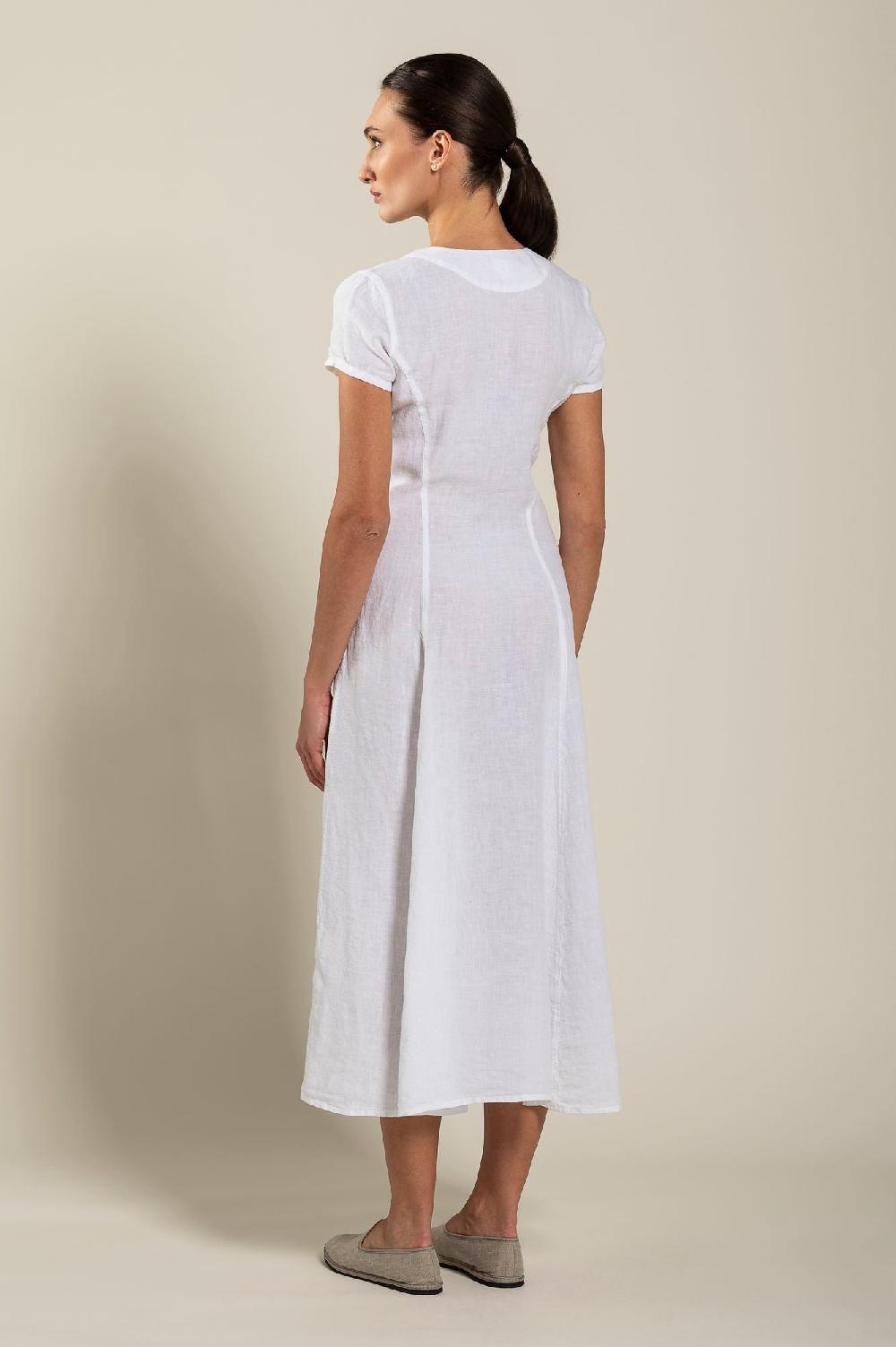 120% Lino Button Down Dress In Vendita